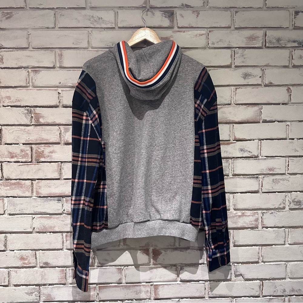 Chicago Bears Upcycled hooded sweatshirt flannel size medium - Picture 6 of 6